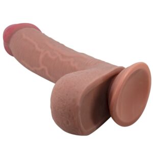 Dildos-Sliding Skin Series Realistischer Dildo mit Saugnapf Braun 23.4 cm