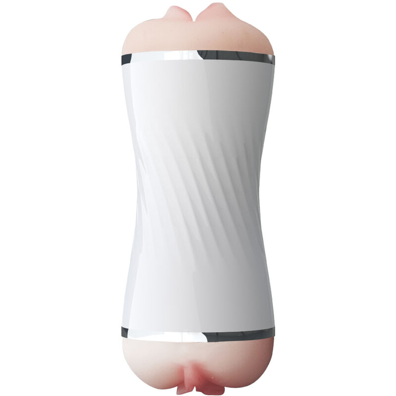 Armony-Masturbator Doppel Vagina und Mund, Weiß-TPE · Sextoys