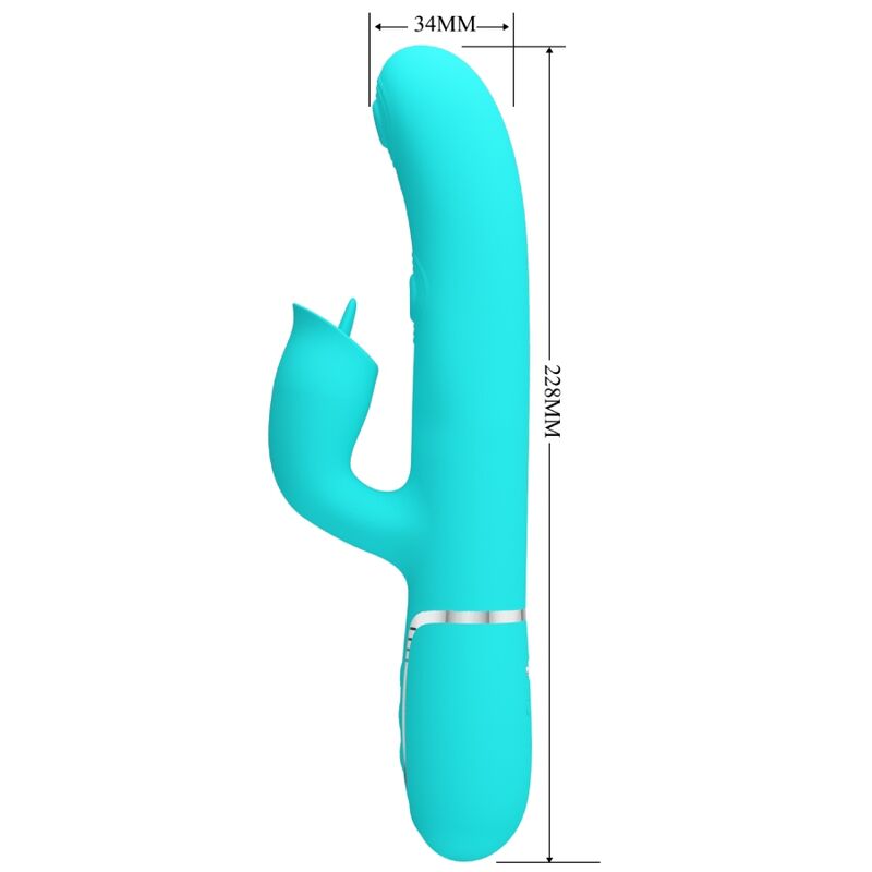 High Tech-Vibrator Kaninchen mit Aqua Green-Silikon-Bindung, 7 Geschwindigkeiten · Vibratoren (Bild 3)