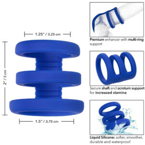 Calexotics-Triple Ring für Blau-Silikon Penis · Sextoys (Bild 6)