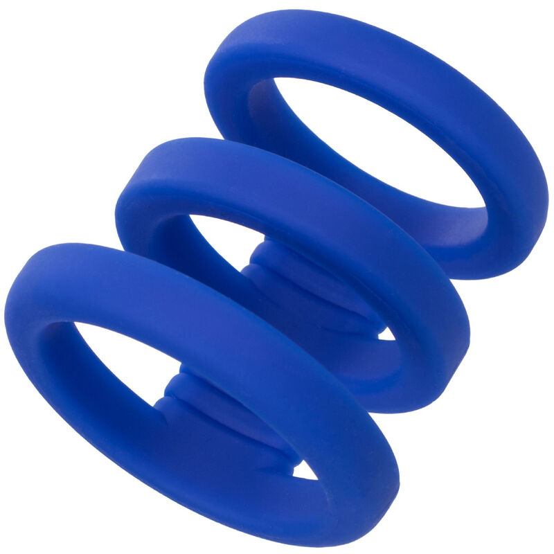 Calexotics-Triple Ring für Blau-Silikon Penis · Sextoys