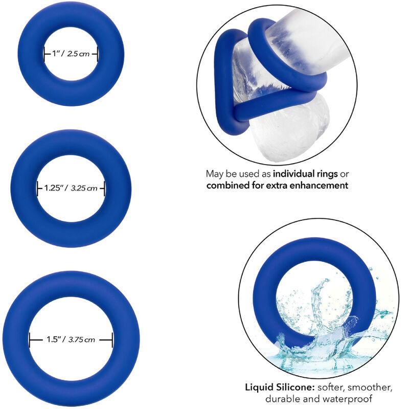 Calexotics-Set Penis Ringe Blau-Silikon, Wasserdicht · Sextoys (Bild 2)