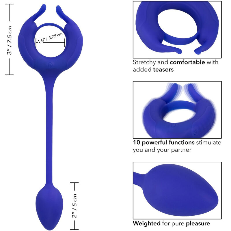 Calexotics-Vibrationsring mit Blau-Silikongewicht, 10 · Sextoys (Bild 2)