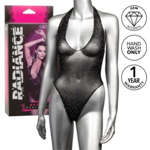 Calexotics-Radiance Bodysuit Deep V in Mesh mit Strass · Sexy Damen-Dessous