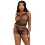 Leg Avenue-Set Twist Net T-Shirt und Hose · Sexy Damen-Dessous