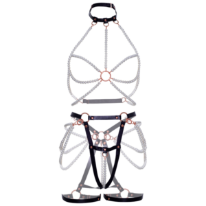 Leg Avenue-Harnas Halser mit Perlen, Ökologische Haut · Strap-on & Harness (Bild 7)