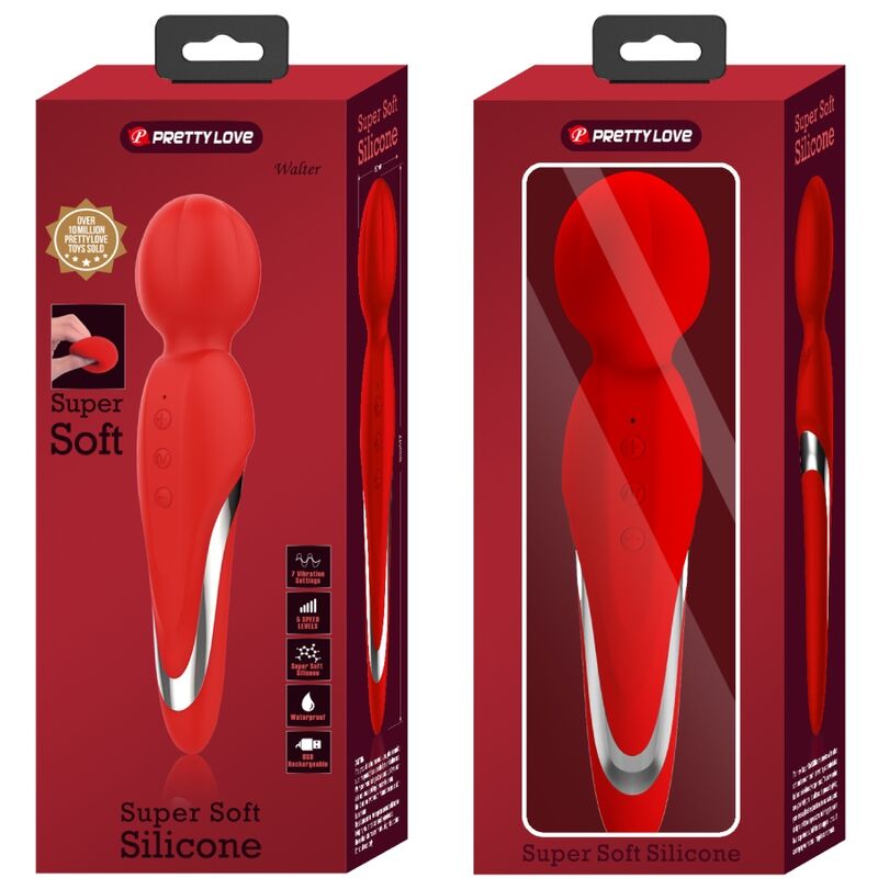 High Tech-Walter Vibrator Wand Silikone, 7 Geschwindigkeiten, USB · Vibratoren (Bild 4)