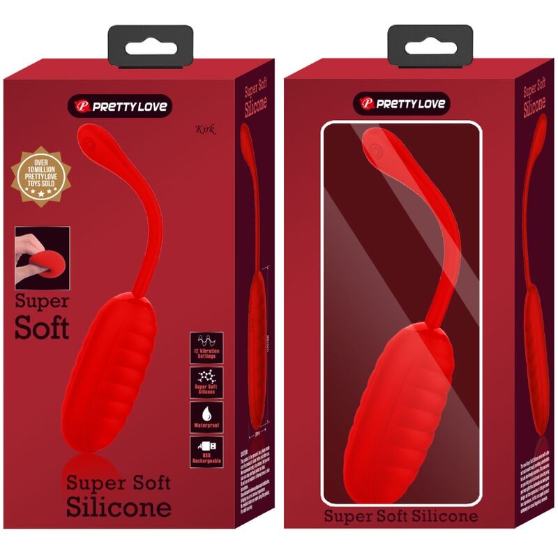 Fun Toys-Kirk Ei Vibrator Wiederaufladbar Rot-Silikon, 12 Geschwindigkeiten · Vibratoren (Bild 9)