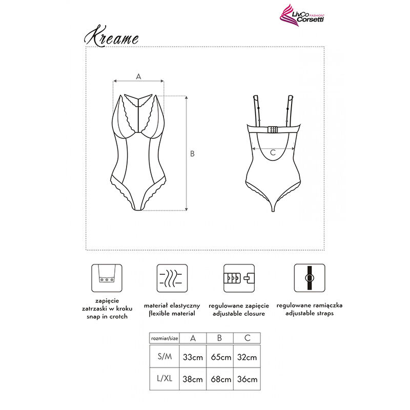 Livco Corsetti Fashion-Kreame LC-90546 Schwarz-Körper · Sexy Damen-Dessous (Bild 2)