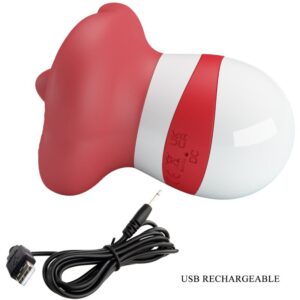 High Tech-Stimulator-Sprachmina Rot Open-TPR, 10 Geschwindigkeiten · Vibratoren (Bild 4)