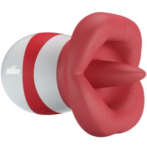 High Tech-Stimulator-Sprachmina Rot Open-TPR, 10 Geschwindigkeiten · Vibratoren (Bild 3)