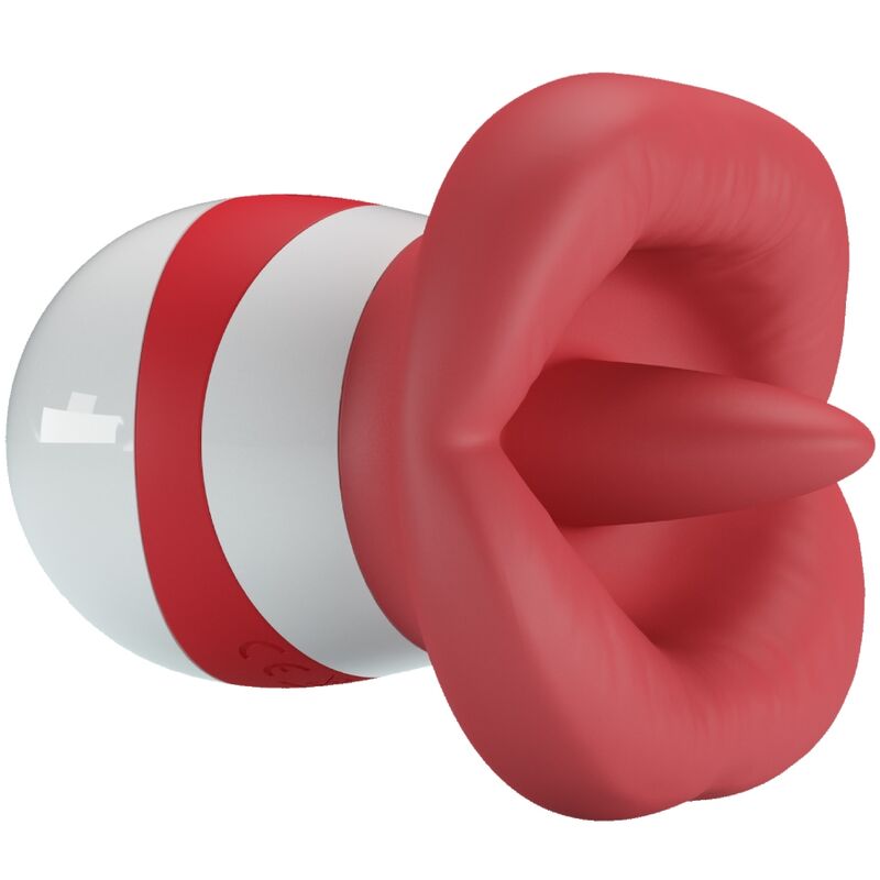 High Tech-Stimulator-Sprachmina Rot Open-TPR, 10 Geschwindigkeiten · Vibratoren (Bild 3)