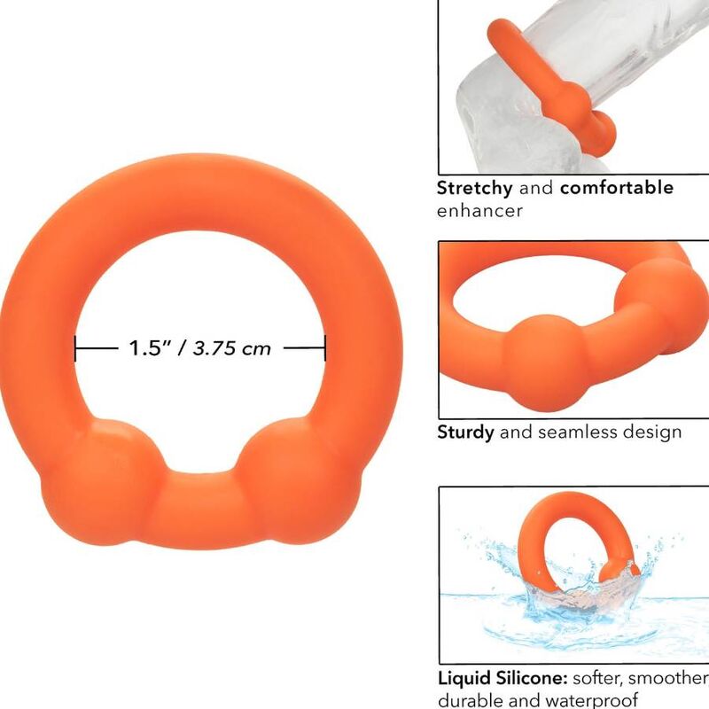 Calexotics-Alpha Dual Ball Ring orange-Silikon, Wasserdicht · Penisringe & -hüllen (Bild 5)