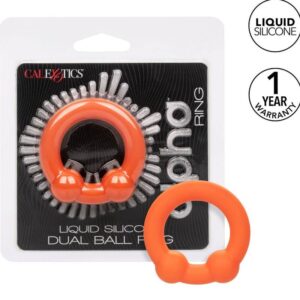 Calexotics-Alpha Dual Ball Ring orange-Silikon, Wasserdicht · Penisringe & -hüllen (Bild 8)