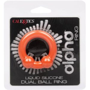 Calexotics-Alpha Dual Ball Ring orange-Silikon, Wasserdicht · Penisringe & -hüllen (Bild 4)