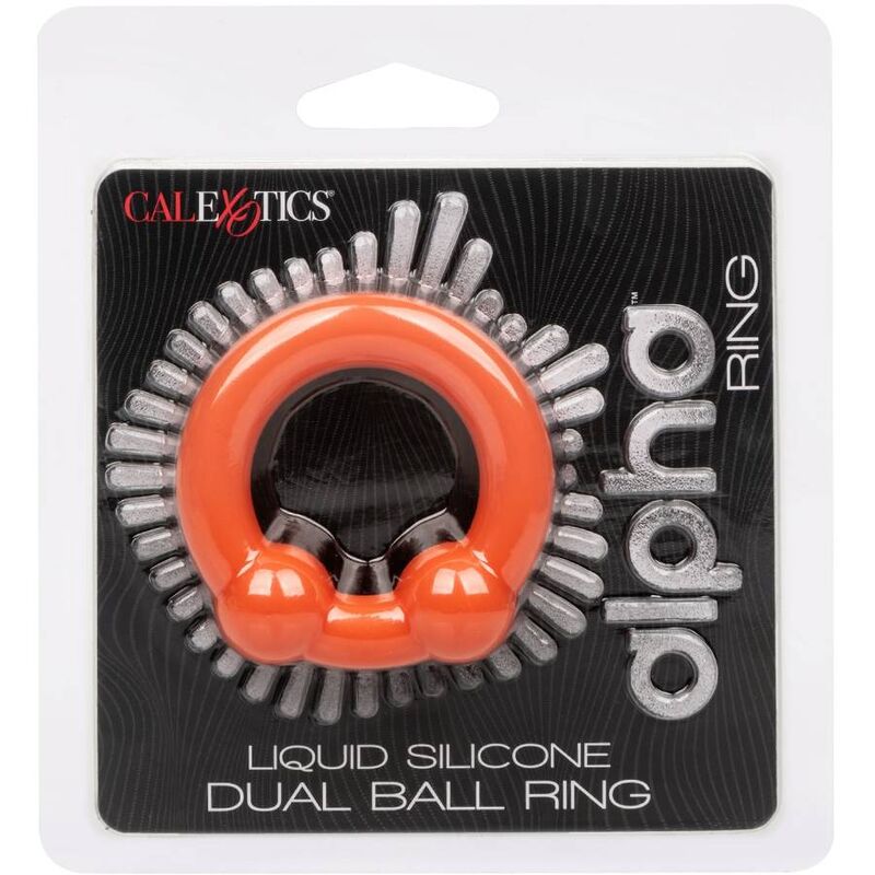 Calexotics-Alpha Dual Ball Ring orange-Silikon, Wasserdicht · Penisringe & -hüllen (Bild 4)