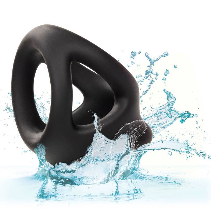 Calexotics-Doppelring mit Schwarz-Silikon-Käfig, Wasserdicht · Penisringe & -hüllen (Bild 4)