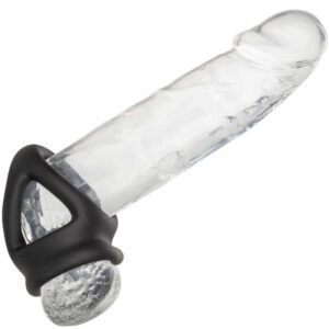 Calexotics-Doppelring mit Schwarz-Silikon-Käfig, Wasserdicht · Penisringe & -hüllen