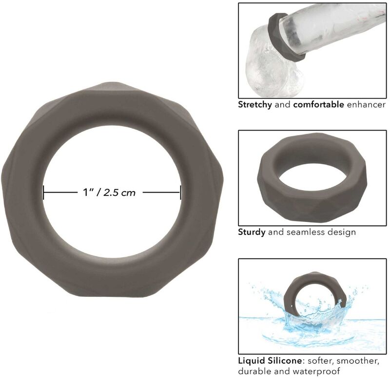 Calexotics-Prismatischer Ring Alpha Prolong Grau-Silikon, Wasserdicht · Penisringe & -hüllen (Bild 3)
