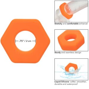 Calexotics-Alpha Prolong Ring Sexagon Orange-Silikon · Penisringe & -hüllen (Bild 7)