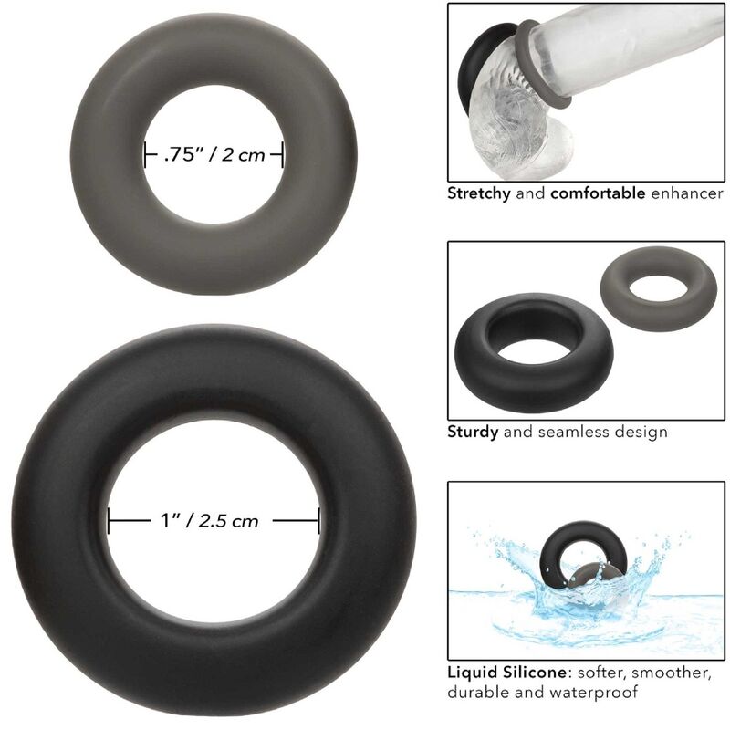 Calexotics-Alpha Prolong 2 Ringe Grau-Silikon, Wasserdicht · Penisringe & -hüllen (Bild 2)