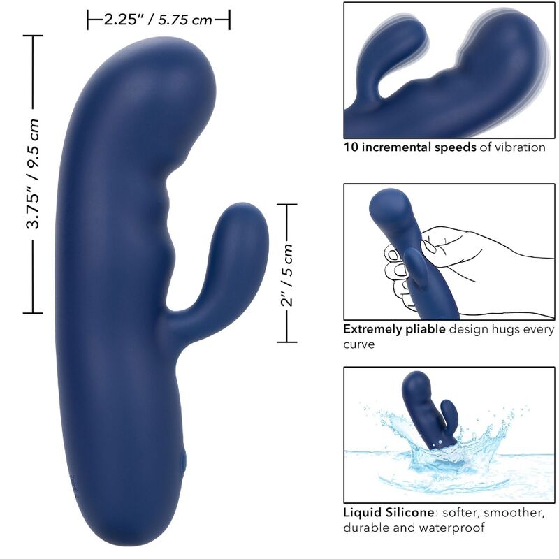 Calexotics-Cashmere Seide Duo Blau-Silikon, 10 Geschwindigkeiten · Vibratoren (Bild 9)