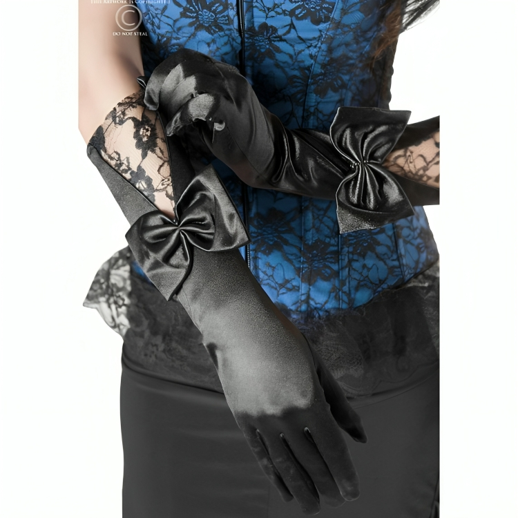 Chilirose Accesories-CR-3252 Schwarze Handschuhe · Sexy Damen-Dessous (Bild 2)