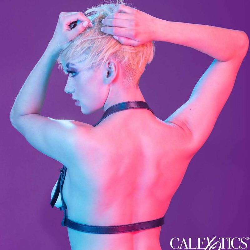 Calexotics-Euphoria Harness Halser mit Schnallen, Schwarz-Ökologische Haut · Bondage & Handschellen (Bild 2)