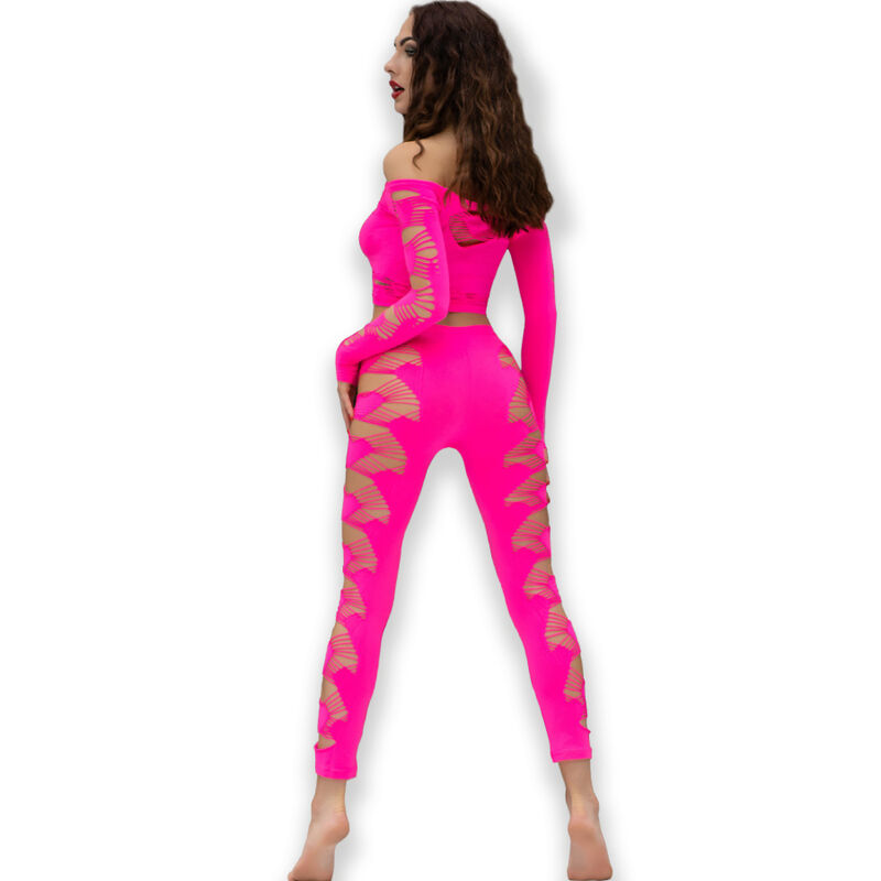 Chilirose Sets-CR-4632 Top und Strumpfhose Fuchsia S/L · Sexy Damen-Dessous (Bild 2)