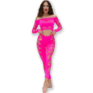 Chilirose Sets-CR-4632 Top und Strumpfhose Fuchsia S/L · Sexy Damen-Dessous