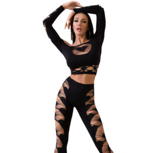 Chilirose Sets-CR-4436 Top & Leggins Schwarz S/L · Sexy Damen-Dessous