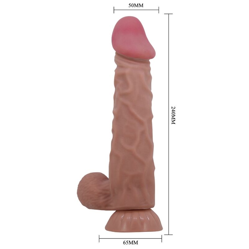 Dildos-Sliding Skin Series Dildo Realistic mit Saugnapf, Braun, 24 · Sextoys (Bild 4)