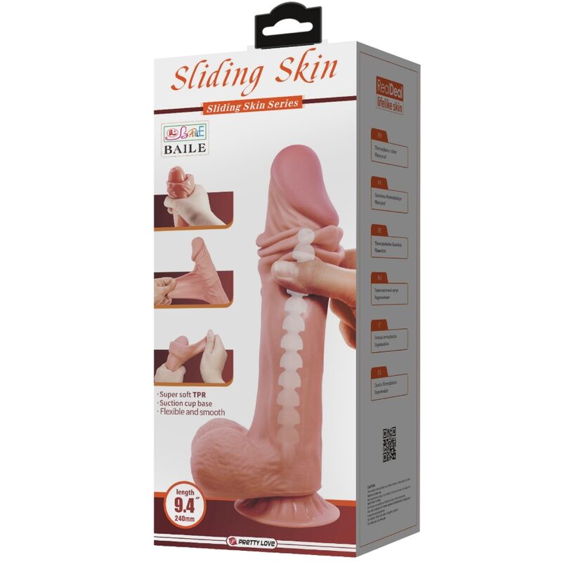 Dildos-Sliding Skin Series Dildo Realistic mit Saugnapf, Braun, 24 · Sextoys (Bild 2)