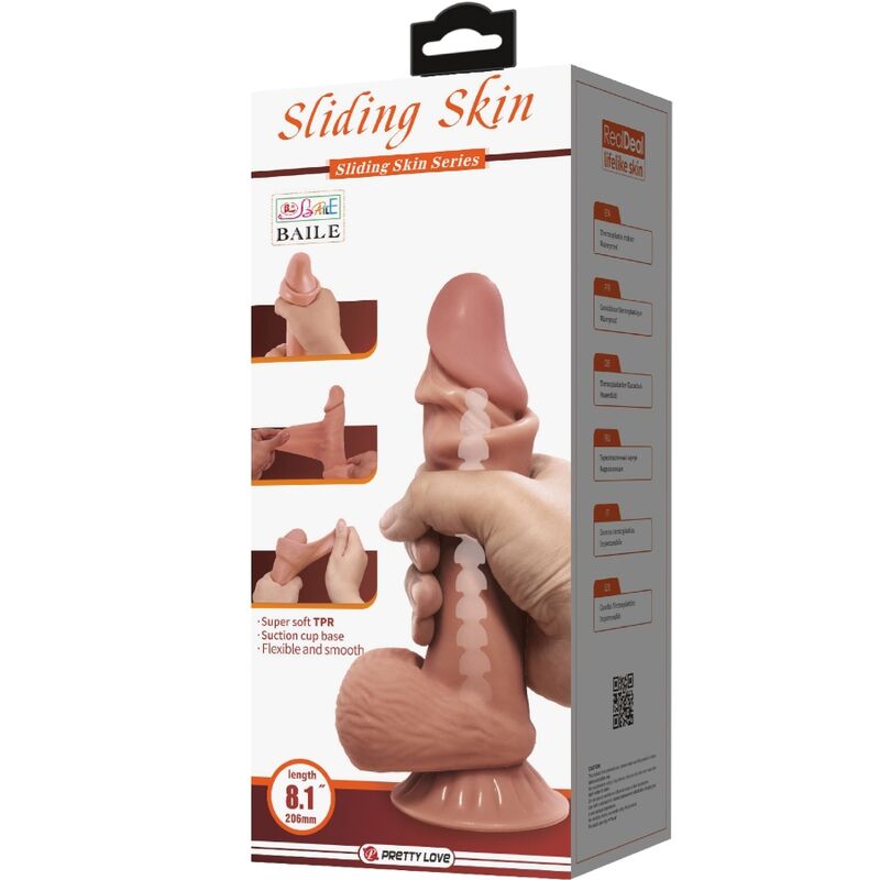 Dildos-Sliding Skin Series Dildo Realistic mit Braun Mobile Haut · Sextoys (Bild 7)