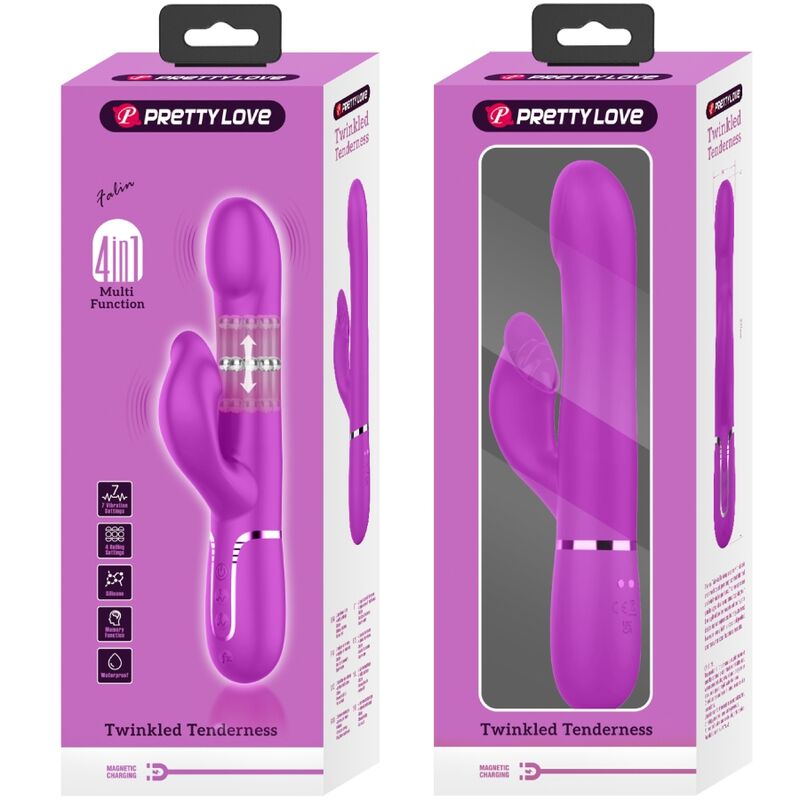 High Tech-Rabbit Vibrator Perlen Lila-Silizium, 7 Geschwindigkeiten, USB · Vibratoren (Bild 10)