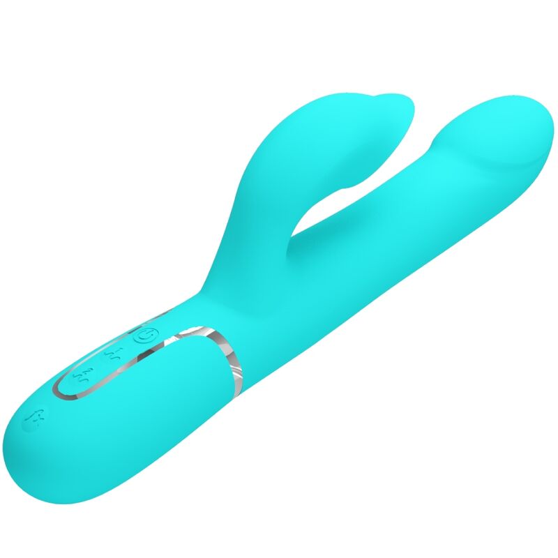 High Tech-Rabbit Vibrator Pearls Aqua Green-Silikon, 7 Geschwindigkeiten, USB · Vibratoren (Bild 3)