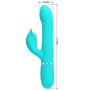 High Tech-Rabbit Vibrator Pearls Aqua Green-Silikon, 7 Geschwindigkeiten, USB · Vibratoren (Bild 7)