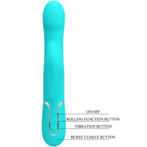 High Tech-Rabbit Vibrator Pearls Aqua Green-Silikon, 7 Geschwindigkeiten, USB · Vibratoren (Bild 8)