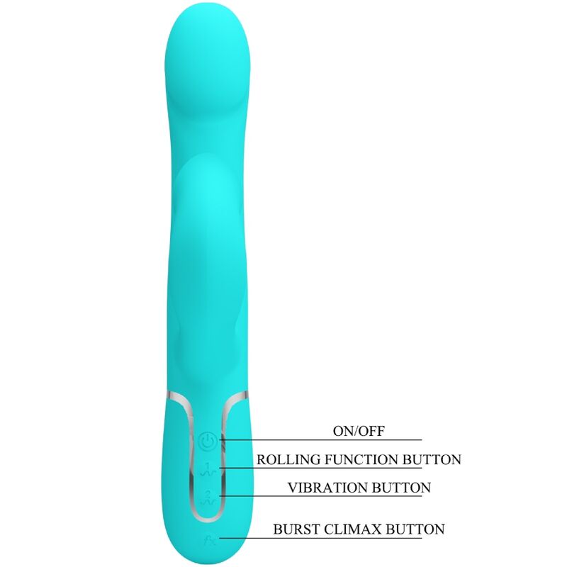 High Tech-Rabbit Vibrator Pearls Aqua Green-Silikon, 7 Geschwindigkeiten, USB · Vibratoren (Bild 8)
