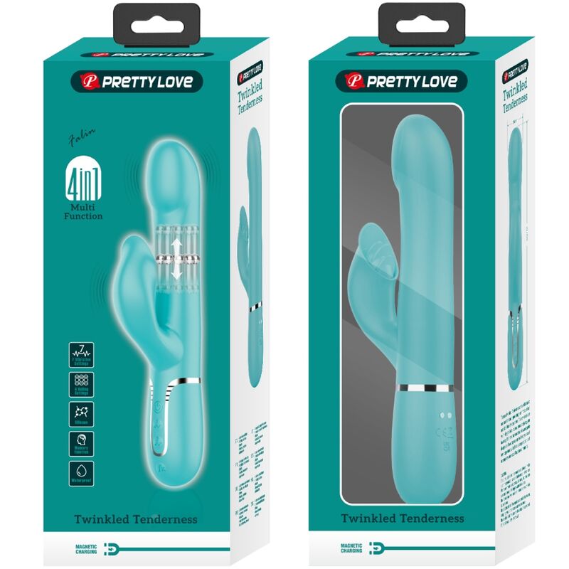 High Tech-Rabbit Vibrator Pearls Aqua Green-Silikon, 7 Geschwindigkeiten, USB · Vibratoren (Bild 10)