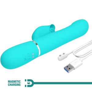 High Tech-Rabbit Vibrator Pearls Aqua Green-Silikon, 7 Geschwindigkeiten, USB · Vibratoren (Bild 9)