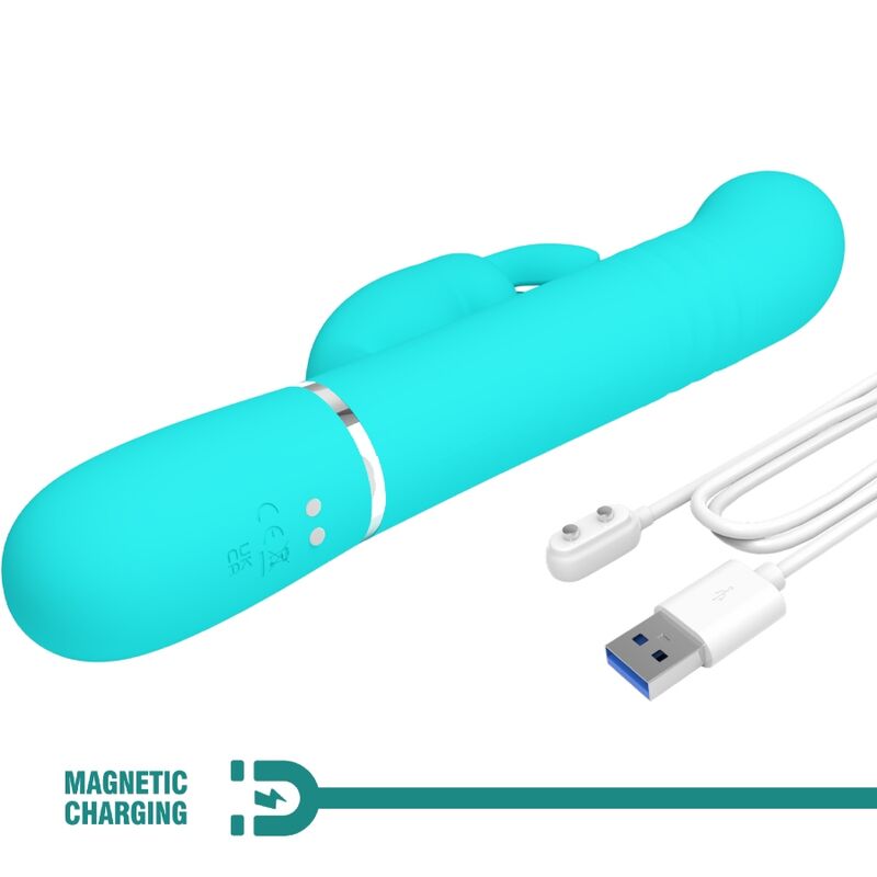 High Tech-Coda Rabbit Vibrator Pearls Aqua Green-Silikon, 3 · Vibratoren (Bild 9)