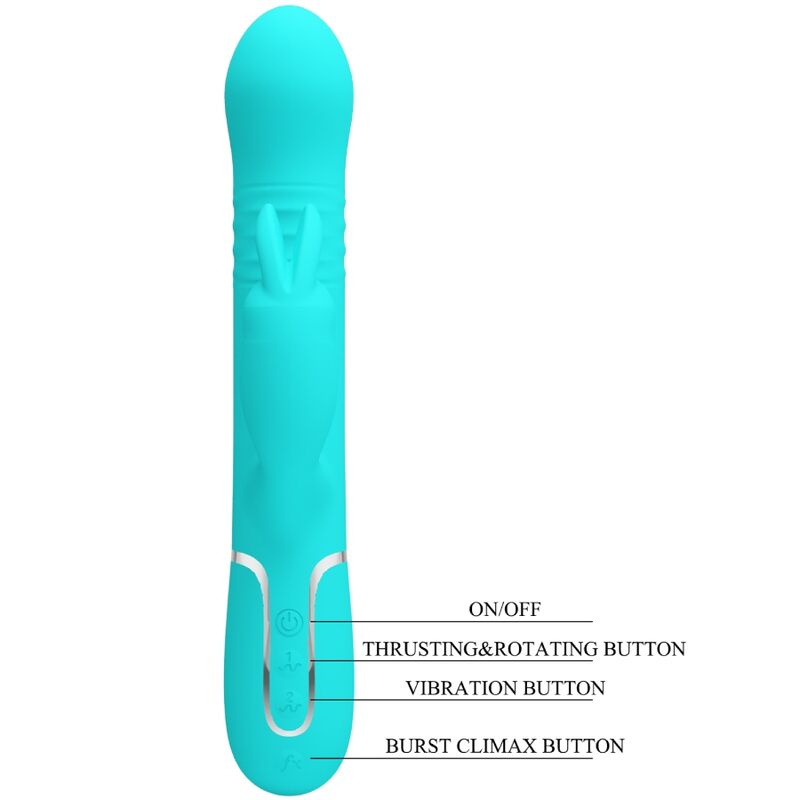 High Tech-Coda Rabbit Vibrator Pearls Aqua Green-Silikon, 3 · Vibratoren (Bild 8)