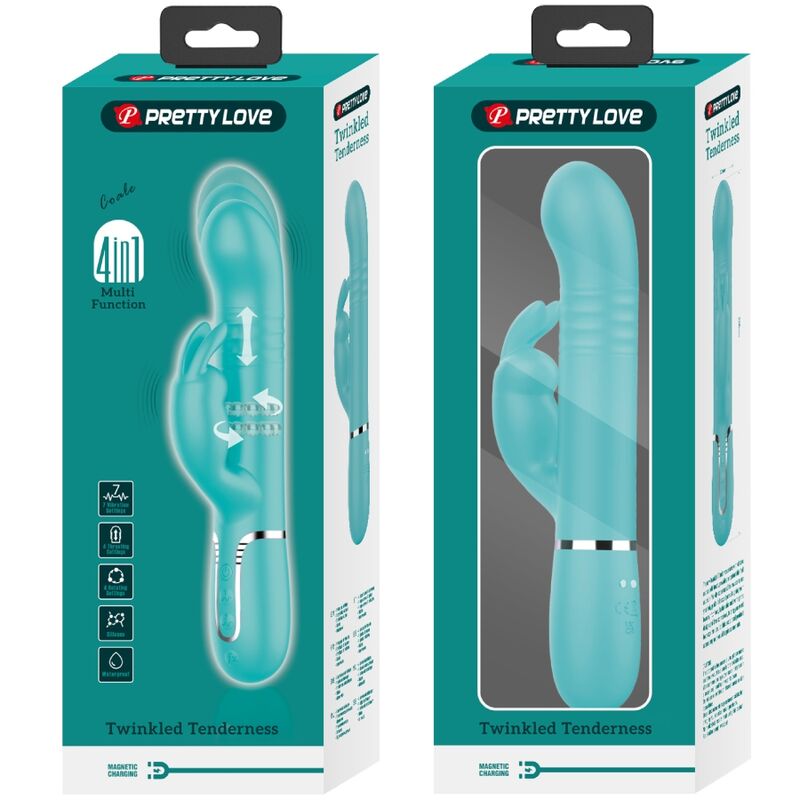 High Tech-Coda Rabbit Vibrator Pearls Aqua Green-Silikon, 3 · Vibratoren (Bild 10)