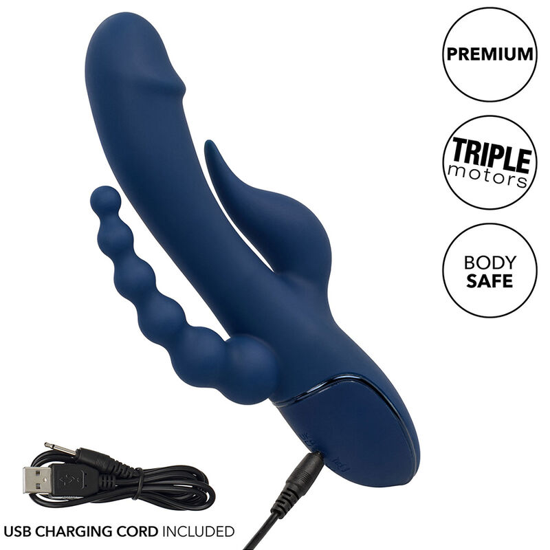 Calexotics-Vibrator Dreifacher Orgasmus Blau-Silikon, 10 Geschwindigkeiten · Vibratoren (Bild 8)