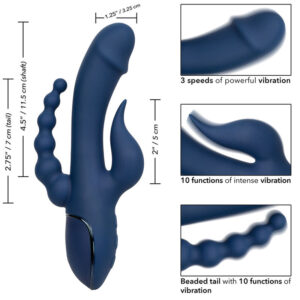 Calexotics-Vibrator Dreifacher Orgasmus Blau-Silikon, 10 Geschwindigkeiten · Vibratoren (Bild 2)