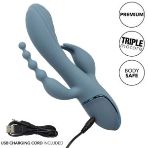 Calexotics-Vibrator Triple Ecstasy Grau-Silikon, 3 Geschwindigkeiten · Vibratoren (Bild 4)