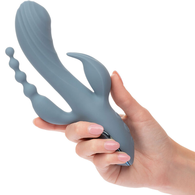 Calexotics-Vibrator Triple Ecstasy Grau-Silikon, 3 Stufen