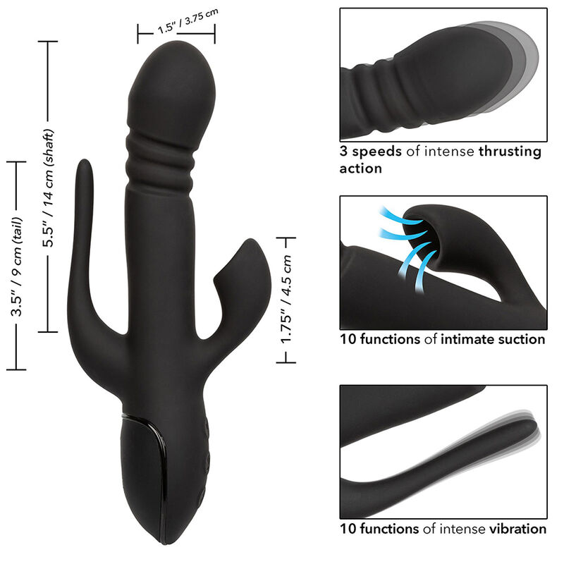 Calexotics-Vibrator Triple Euphoria Schwarz-3 Geschwindigkeiten, Wiederaufladbar · Vibratoren (Bild 8)