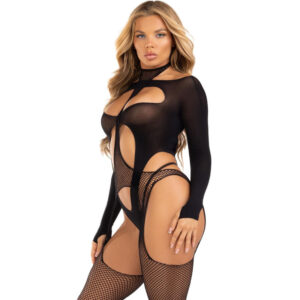Leg Avenue Bodystockings-Bodystocking Schwarz Netzwerk – One Size · Spicy Dessous & Bodystockings (Bild 4)